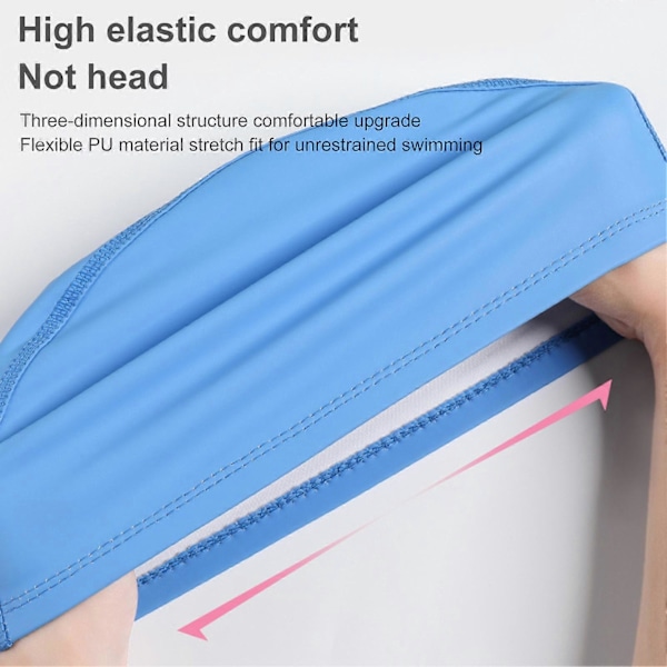 Kaesi Badmössa Anti-deformering Fint Utförande Konstläder Unisex Hög Elasticitet Badmössa för Dagligt [DB] Orange