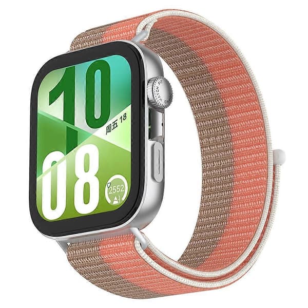 Håndledsrem til Huawei Watch Fit 4 Pro/Fit 4/Fit 3 Magic Tape Nylon Loop Urrem [DB] Multicolor Grapefruit Pink