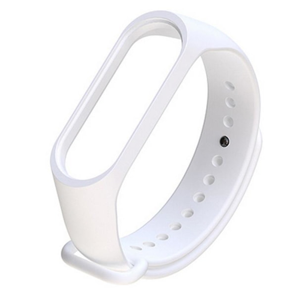 Myk silikon armbånd i helfarge til smartklokke, kompatibel med Xiaomi 3/4 White