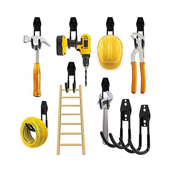 2-pack garagekrokar Dubbla krokar Väggkrokar För väggmontering Tunga förvaringsverktyg Stege Ut Db As Shown