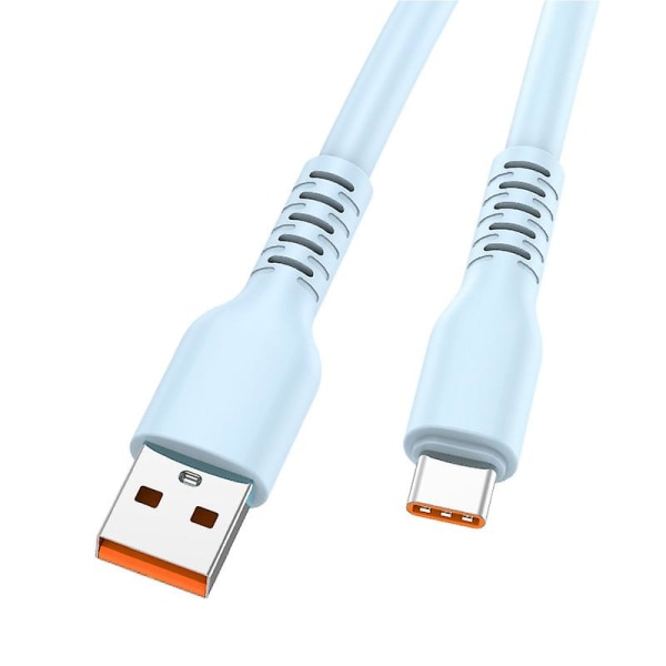 1m USB til Type-C 6A Hurtiglading Ledning Candy Farge Silikon Datakabel db Pink Style A