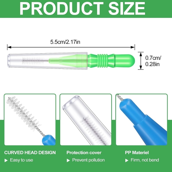 30 spaltebørster til rengøring af tandværktøj