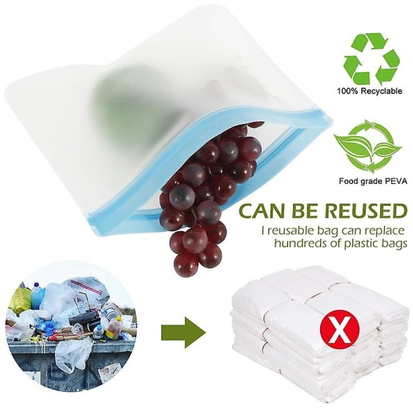 Gjenbrukbare matoppbevaringsposer i 10 deler for hjem og reise
