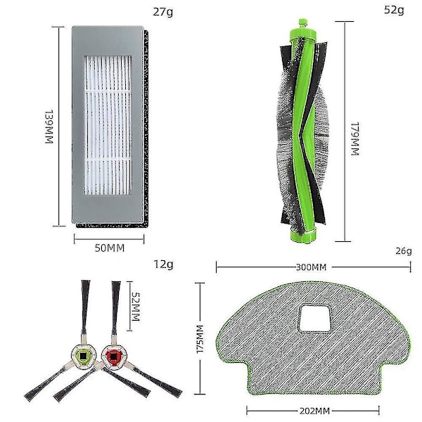 15 delar ersättningstillbehör till Irobot Roomba Combo 113 R113840 Z [db]