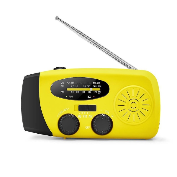 Emergency Solar Radio Håndsveiv Værradio Med Led Lommelykt Telefon Power Bank Lader