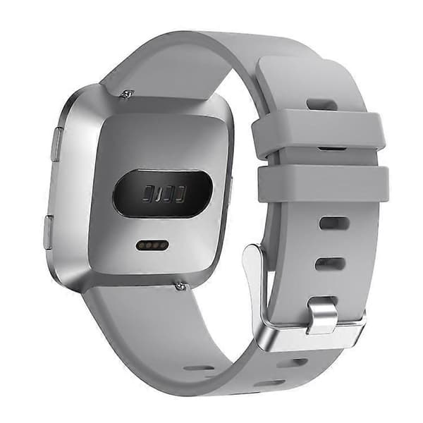 Silikone Smart Watch Rem [Stor Størrelse] Kompatibel Med Fitbit Versa Lite/Versa/Versa 2 [DB] Grey