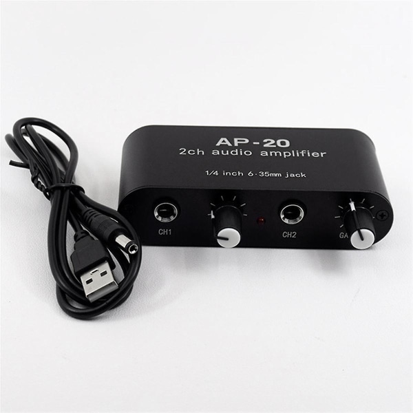 Dual Channel Amplifier Mikrofon Amplifier Ap-20 För Live Sound Card Högtalare Förförstärkare
