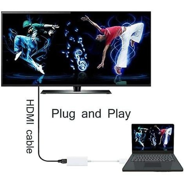 Mini DisplayPort till HDMI-adapter, Thunderbolt till HDMI-omvandlare för MacBook Air/Pro, Mic [DB]