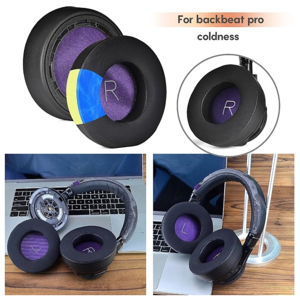 Komfortable øreputer med svamp for Backbeat Pro-øretelefoner Cooling Gel-øreputer Perfekt passform, klar lyd, enkel installasjon