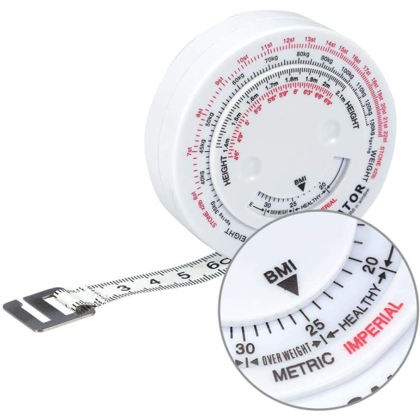 Infällbart kroppsfettmätband/mått, muskelfettstestband för mätning av BMI Infällbar tejp