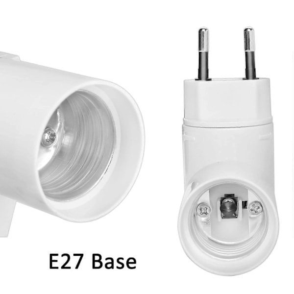 E27 med trådløs kontakt til AC 230V væg-køkkenlampe, LED pæreholder, E27 adapter mini indendørs væglampe, spot E27 lampe, sæt med 2 (uden [db]