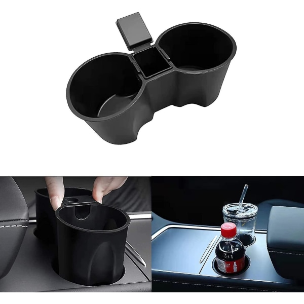 För modell Tesla Center Console Mugghållare, 1 Styck, Svart