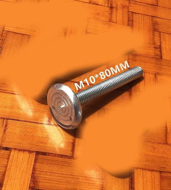 4 st M10*80mm Gängade Stift Tryckstänger för Trappgrind (vit) [DB]