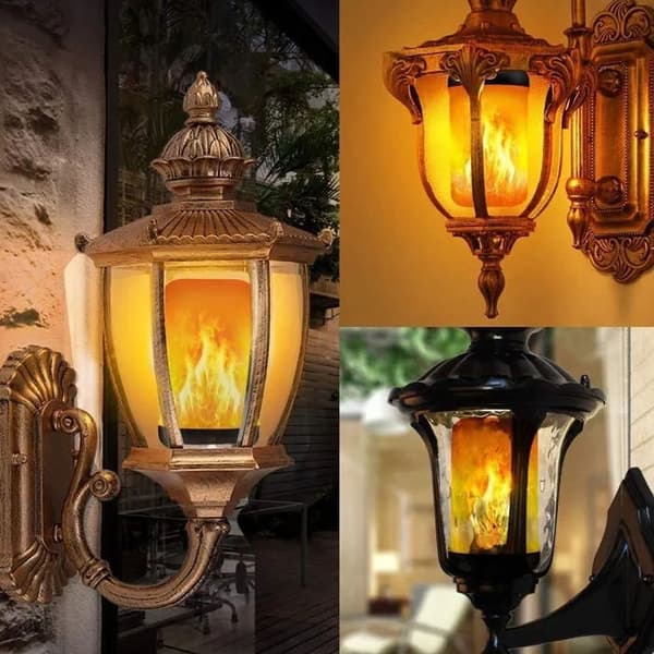 E27 LED-pære med flammeeffekt - 4 moduser - 5W - Varmt lys (DB)