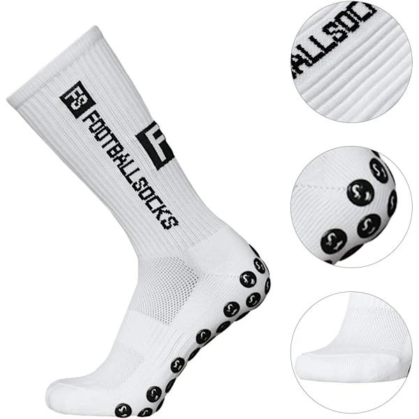 2 par utomhus sport löparstrumpor elastiska strumpor sport fotbollsstrumpor halkfria strumpeband grepp vit