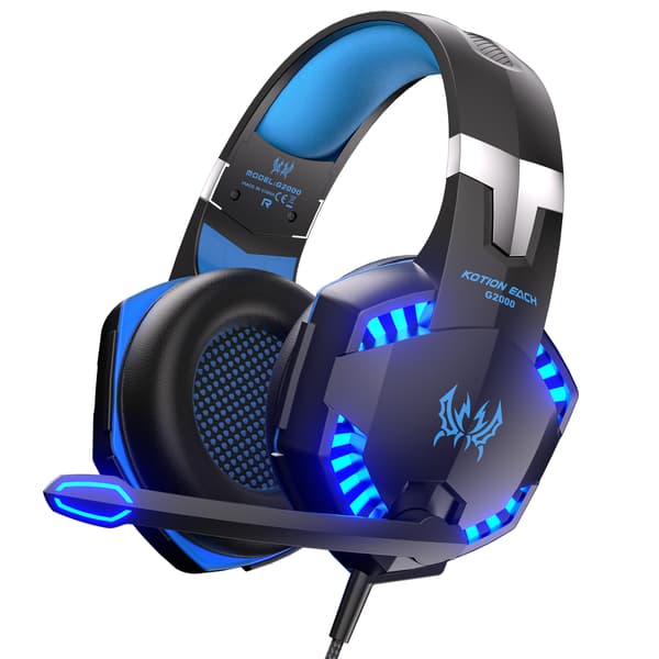 G2000 Trådløst Bluetooth Gaming Headset med mikrofon til PC Kablet Over-Ear Gaming Headset til [DB] Blue