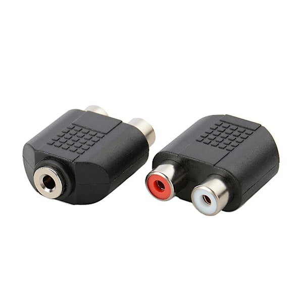 Uusi 3,5 mm naaras - 2 RCA naaras punainen ja valkoinen kaksikanaalinen äänensovitin {DB}