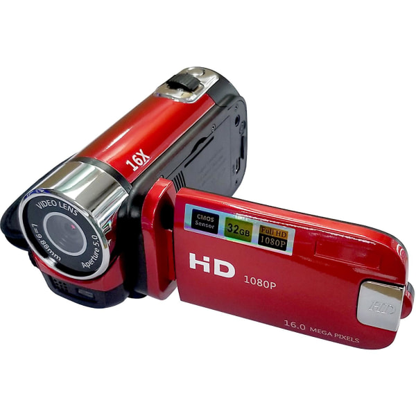 Digitalt kamera DV videoopløsning 2,7 tommer LCD-skærm Full HD 1080p [DB] Red