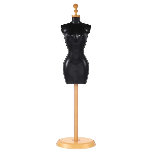 Sort Mannequin Kjoleform til Dukketøj Display Stand Mini Model[DB]