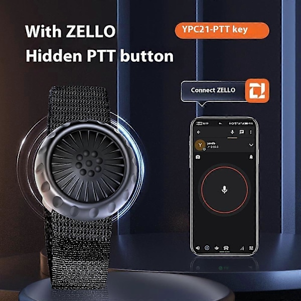 YPC21 Zelloon IP67 Vedenkestävä Langaton Bluetooth PTT-painikekytkin iOS/Androidille [DB]