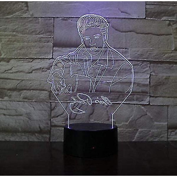 Veeki Elvis Aaron Presley skrivebordslampe The King Of Rock And Roll LED nattlys musikk atmosfære USB bursdagsgaver [DB]