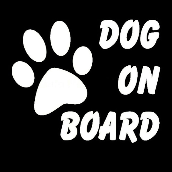 Advarselsskilt Bilsticker Hund Om Bord Pote Søt Dekal Refleks Dekorasjon {Db) White