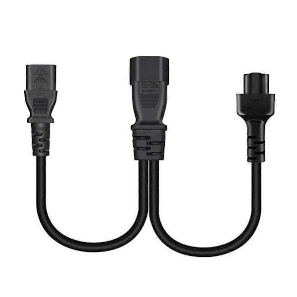 32cm IEC320 C14 till IEC320 C5+IEC320 C13 AC-Strömförlängningskabel Adapter Sladd db