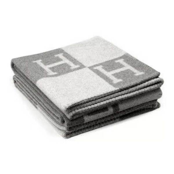 Db Wool Cashmere Throw Plaid Blankets Grey