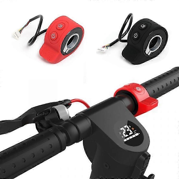 Akseleratorgass for HX X8 elektrisk sparkesykkel bryter slå PÅ/AV lampeknapp tommelgass kontroll deler tilbehør [db] Red