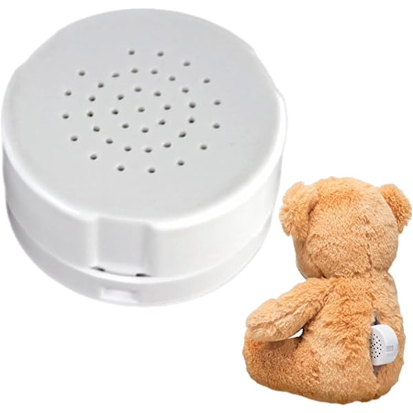 Stemmeopptaker for Teddys Bear Press Opptakbar Stemme Lydboksopptaker Modul 30 Sekunders Opptaker for Utstoppede (FW) white (Pack of 2)