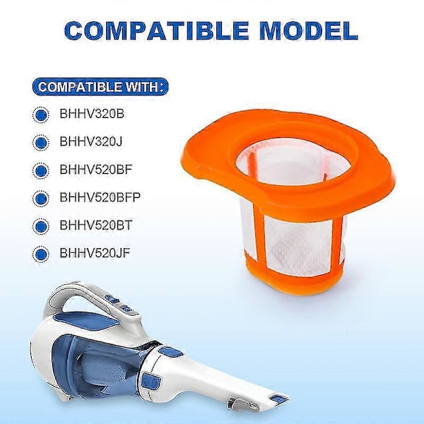 3 kpl Suodattimia Black+Decker Bhhv320b Bhhv320j Bhhv520bf Bhhv520bfp Bhhv520bt Bhhv520jf Langattomaan Imuuriin XH [DB]