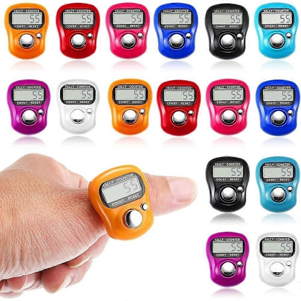 Finger Ring Digital Tasbeeh Tasbih Tæller Timer Religiøs Strik Række [DB] 5 pc