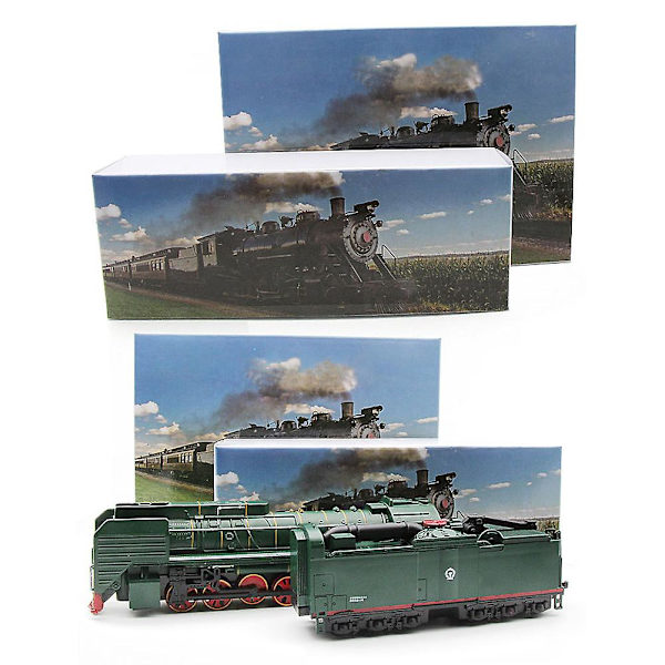 Haloppe 2 stk 1/87 Retro Damplokomotiv Vogn Trekk Tilbake Musikk LED Barn Leker Db Green