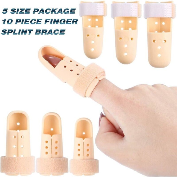 10 Pieces Mallet Finger Splint Finger Splint Finger Extension Splint Kick Kick Adjustable For Basketball Finger Joint Protection, 5 Sizes Fonepro