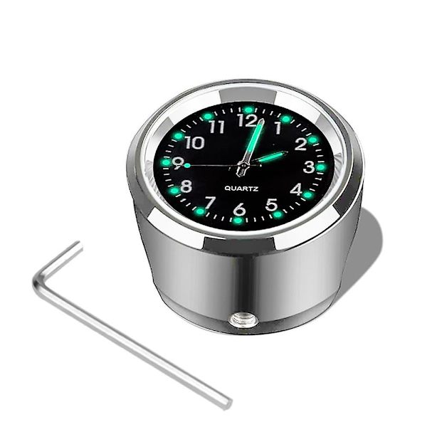 Motorcykel Styrbeslag Ur 7/8\" Krom Vandtæt Cykel Motor Quartz Ur Aluminium Lysende Ur Moto Tilbehør [DB] black