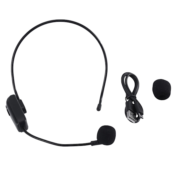 Trådløs Mikrofon Radio FM Headset Håndfri Mic til Højttaler Undervisning Turguide Salg Promotion {Db} Black