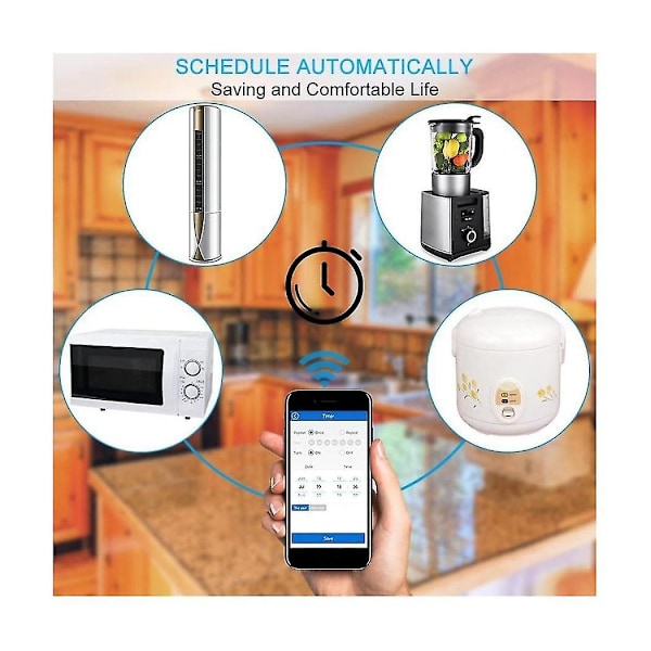 Smart Switch Wifi Lyskontakt Afbrydermodul Bluetooth Trådløs Fjernbetjening, 1/2 Vejs 16a db