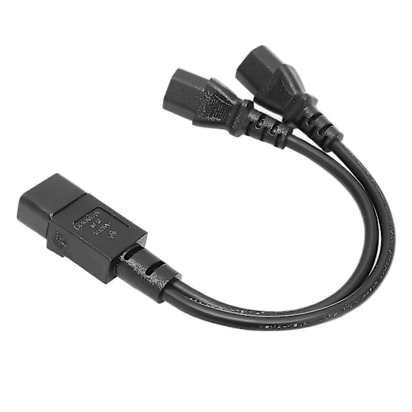 IEC320 C14 til 2 X C13 Hun Y Splitter Strømkabler 1 ind 2 ud 2500W 10A 250V Strømforlængerkabel kompatibelt med LCD-skærme-YM [DB]