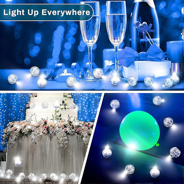 100 kpl LED-ilmapallovalot Valkoinen Mini Pyöreä LED-pallovalot Pienet Vedenpitävät LED-pallolamput Ilmapallopaperilyhtyyn Syntymäpäiväjuhliin {db}