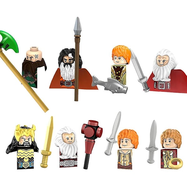 Nye middelalderlige dværgorktroldhobbitede figurer tilbehør modelbyggeklodser lotr mursten legetøj til børns gaver Db Set 04