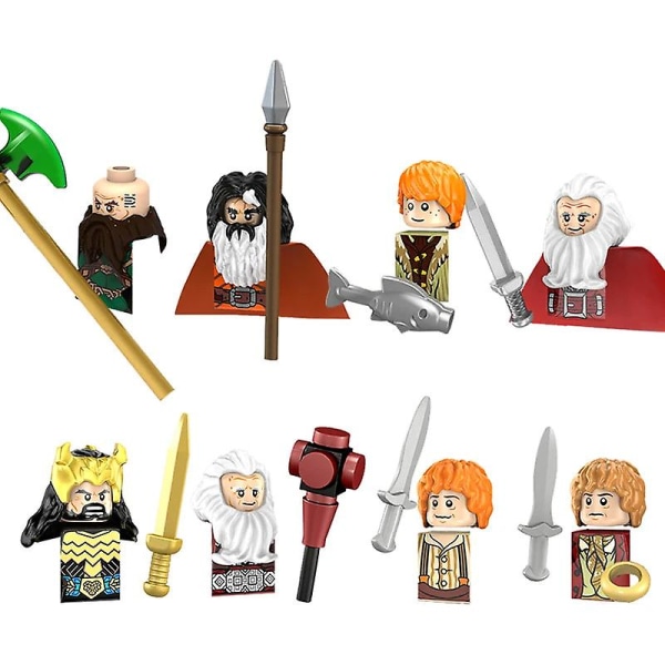 Nye middelalderske dvergork-trollmann-hobbit-figurer tilbehør modellbyggesteiner lotr-klosser leker for barn gaver Db Set 10