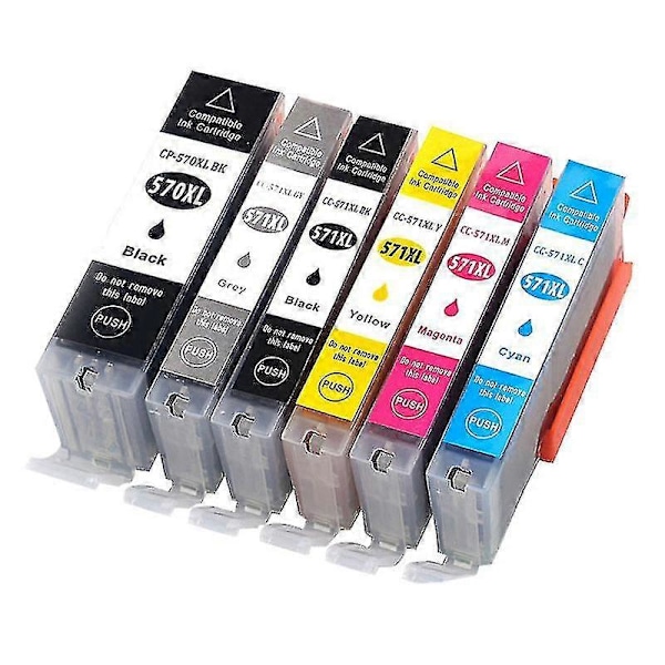 570 571 Pgi-570 Cli-571 Erstatningsblækpatron til Canon Pixma Mg5750 Mg5751 Mg5752 Mg6850 Ts6050 Ts5050 Ts5051 Printer [db] 12 Pcs