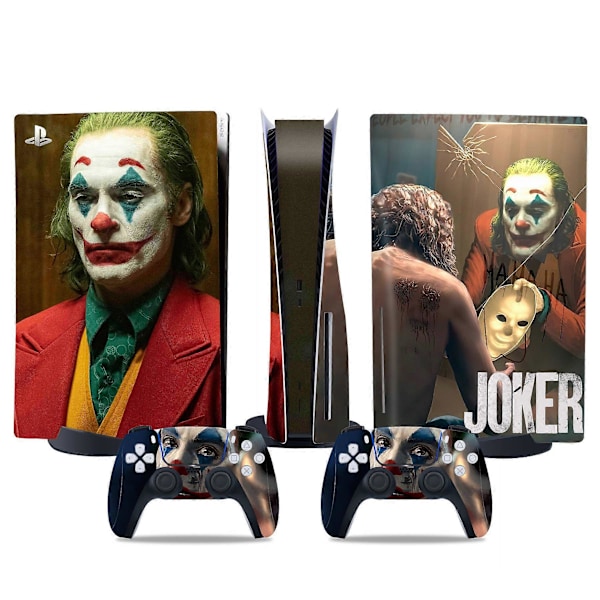 PS5 optisk drev version klistermærke, cool PS5 skin, controller håndtag, til PS5 konsol og controller, DC tegneserie, Joker7 db