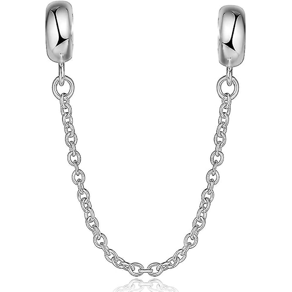 925 Sterling Sølv Sikkerhedskæde Til Europæiske Armbånd Gave [DB]