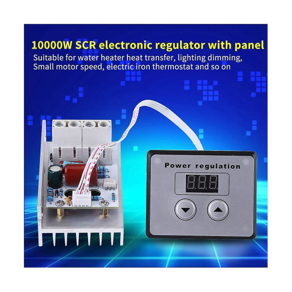 Dimmer Switch, 10000w Scr Digital spänningsregulator Hastighetskontroll Dimmer Termostat AC 220v 80a