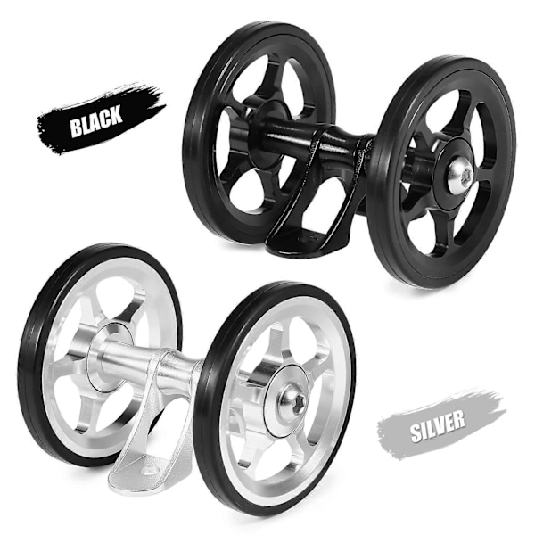 Aluminium Legering Cykel Dobbelt Rulle Bag Hjul Udskiftning til Brompton Foldbar Cykel Bagskærm [DB] Black