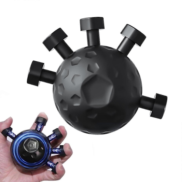 Handgreppstränare Fingerövningsredskap Stressboll Handledstränare [db] black