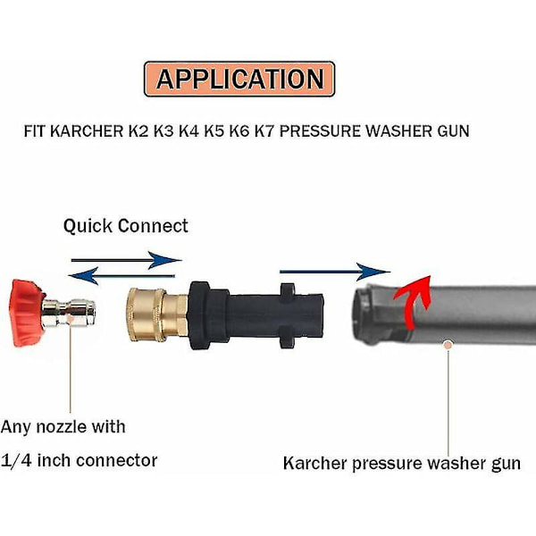 Adapter for høytrykkspylerpistol med 1/4\" hurtigkobling hunn for Karcher K-serien -a  [dB}