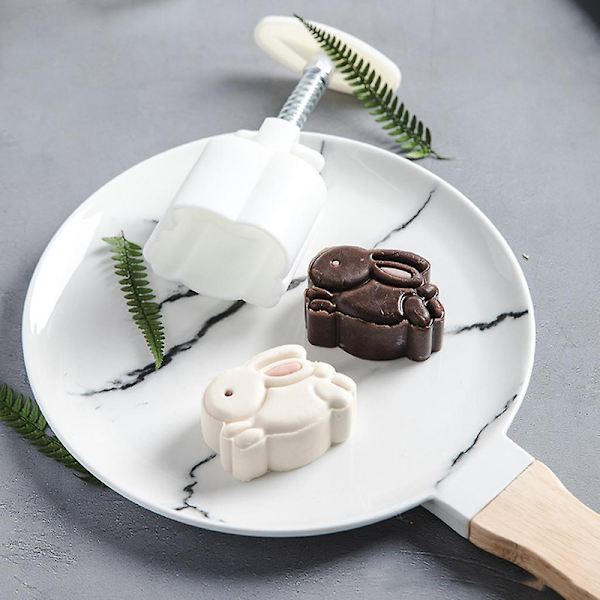 50g Kuukakku Muotti Keskisyksy Diy Käsin Painettava Jänis Keksileimasin Leivontatyökalu [DB]