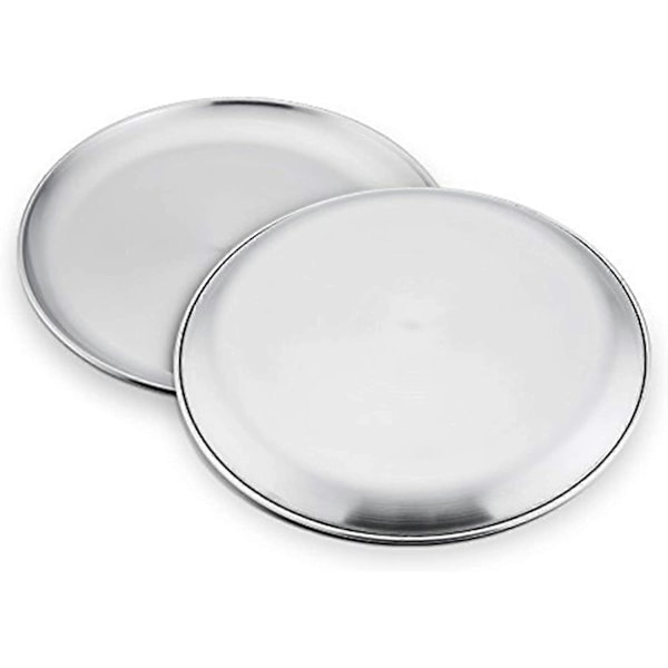 Pizzabricka Set Om 4, Rund Pizzabricka i Rostfritt Stål För Bakning i Ugnen, 26 Cm, Hälsosam & Hållbar, Lätt Att Rengöra & D [DB]